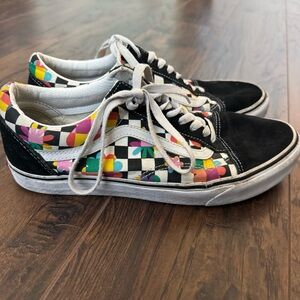 VANS - OLD SKOOL SHOES | BLACK (FLORAL CHECKERBOARD) 10.5